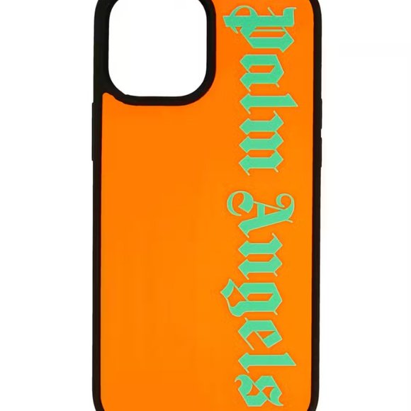 NEW $120 PALM ANGELS ORANGE & GREEN CLASSIC LOGO IPHONE 12 MINI PHONE CASE - Picture 1 of 3